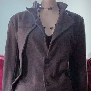 "Genuokudian" Grey Blazer Jacket